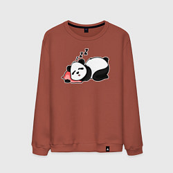 Свитшот хлопковый мужской Дрыхнущая панда, цвет: кирпичный