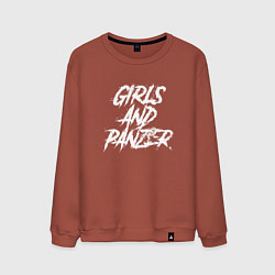 Свитшот хлопковый мужской Girls und Panzer logo, цвет: кирпичный