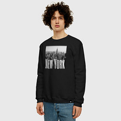 Свитшот хлопковый мужской New York city in picture, цвет: черный — фото 2
