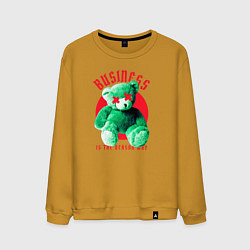 Свитшот хлопковый мужской Плюшевый мишка бизнес, цвет: горчичный