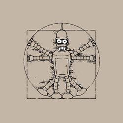 Свитшот хлопковый мужской Vitruvian Bender, цвет: миндальный — фото 2