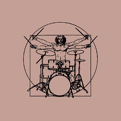 Свитшот хлопковый мужской Vitruvian drummer, цвет: пыльно-розовый — фото 2