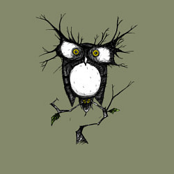 Свитшот хлопковый мужской Сова и безумие, цвет: авокадо — фото 2