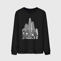 Свитшот хлопковый мужской Город Лос Анджелес США, цвет: черный