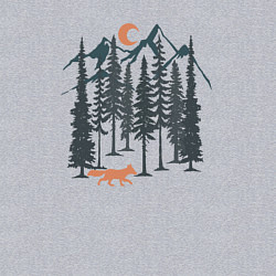 Свитшот хлопковый мужской Лисичка в Лесу, цвет: меланж — фото 2