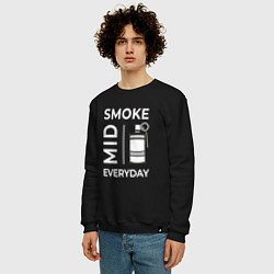 Свитшот хлопковый мужской Smoke Mid Everyday, цвет: черный — фото 2