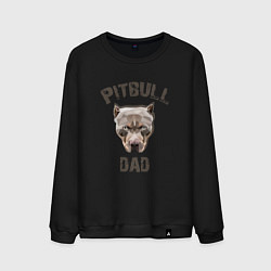 Свитшот хлопковый мужской Pitbull dad, цвет: черный