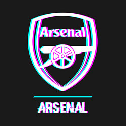 Свитшот хлопковый мужской Arsenal FC в стиле glitch, цвет: черный — фото 2