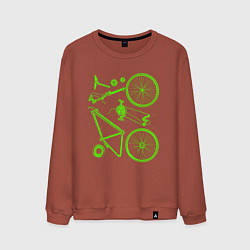 Свитшот хлопковый мужской Детали велосипеда, цвет: кирпичный