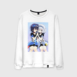 Свитшот хлопковый мужской Дзюнко Конно и Ай Мидзуно - Зомбилэнд Сага Месть, цвет: белый