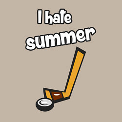 Свитшот хлопковый мужской Я ненавижу лето - хоккеист, цвет: миндальный — фото 2