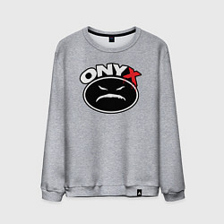 Свитшот хлопковый мужской Onyx - black logo, цвет: меланж