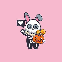 Свитшот хлопковый мужской Love halloween, цвет: светло-розовый — фото 2