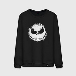 Свитшот хлопковый мужской Jack Skellington face, цвет: черный