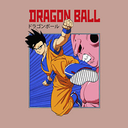 Свитшот хлопковый мужской Dragon Ball - Сон Гоку - Удар, цвет: пыльно-розовый — фото 2