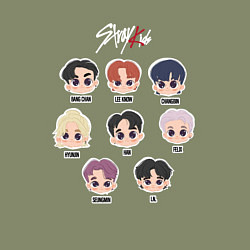 Свитшот хлопковый мужской Stray Kids Chibi, цвет: авокадо — фото 2