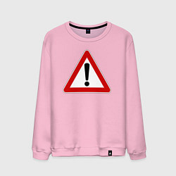 Свитшот хлопковый мужской Знак - прочие опасности, цвет: светло-розовый