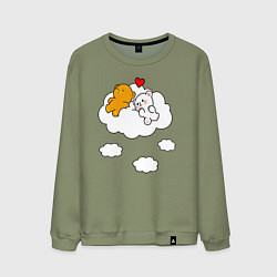 Мужской свитшот Влюбленные медвежата на облаке