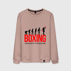 Свитшот хлопковый мужской Boxing evolution, цвет: пыльно-розовый