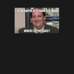 Свитшот хлопковый мужской Office - Its your birthday, цвет: черный — фото 2