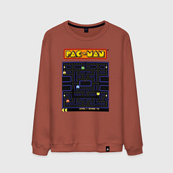 Свитшот хлопковый мужской Pac-Man на ZX-Spectrum, цвет: кирпичный