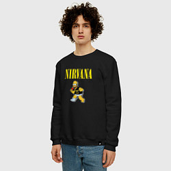 Свитшот хлопковый мужской Гомер Nirvana, цвет: черный — фото 2