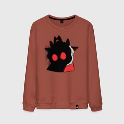 Свитшот хлопковый мужской Cult of the Lamb - Овечка в испуге, цвет: кирпичный