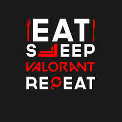 Свитшот хлопковый мужской Надпись eat sleep Valorant repeat, цвет: черный — фото 2