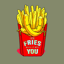 Свитшот хлопковый мужской Time fries when Im with you, цвет: авокадо — фото 2