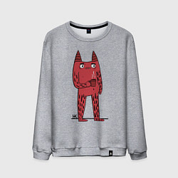 Свитшот хлопковый мужской Кот босс, цвет: меланж