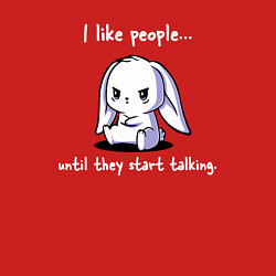 Свитшот хлопковый мужской I like people rabbit, цвет: красный — фото 2