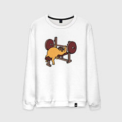 Мужской свитшот Мопс - крутой пауэрлифтер!