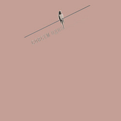 Свитшот хлопковый мужской Птица в одиночестве: совсем один, цвет: пыльно-розовый — фото 2