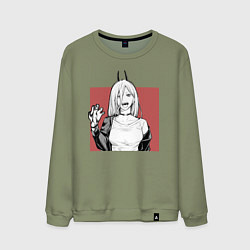 Свитшот хлопковый мужской Пауэр Chainsaw Man, цвет: авокадо