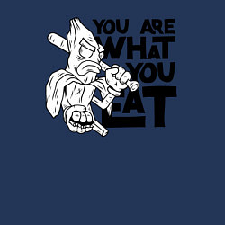 Свитшот хлопковый мужской Ты то , что ешь, цвет: тёмно-синий — фото 2