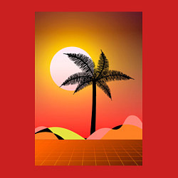 Свитшот хлопковый мужской Palms space yellow, цвет: красный — фото 2