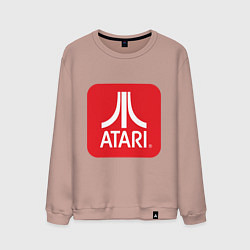 Свитшот хлопковый мужской Atari logo, цвет: пыльно-розовый