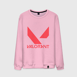Свитшот хлопковый мужской Valorant - logo, цвет: светло-розовый