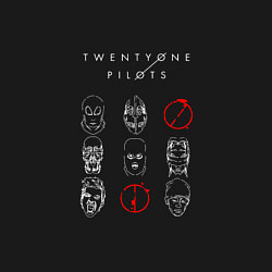 Свитшот хлопковый мужской Twenty one pilots mask, цвет: черный — фото 2