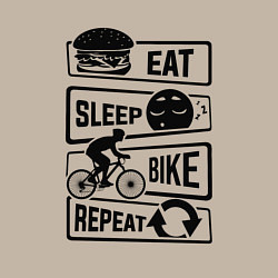 Свитшот хлопковый мужской Eat sleep bike repeat art, цвет: миндальный — фото 2