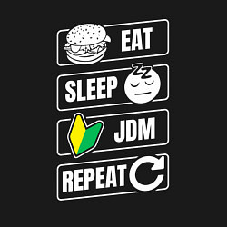 Свитшот хлопковый мужской Eat sleep JDM repeat, цвет: черный — фото 2