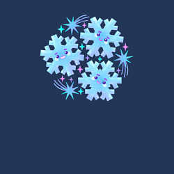 Свитшот хлопковый мужской Три забавные снежинки с разноцветными звездами, цвет: тёмно-синий — фото 2