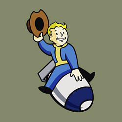 Свитшот хлопковый мужской Vault boy - bomb rider, цвет: авокадо — фото 2