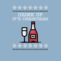 Свитшот хлопковый мужской Drink up its Christmas, цвет: мягкое небо — фото 2