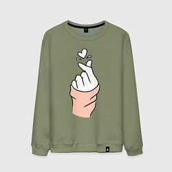 Свитшот хлопковый мужской Hand click, цвет: авокадо