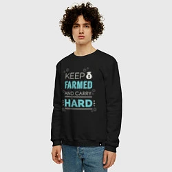 Свитшот хлопковый мужской Keep Farmed & Carry Hard, цвет: черный — фото 2