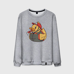 Свитшот хлопковый мужской Резиновая утка пожарный, цвет: меланж