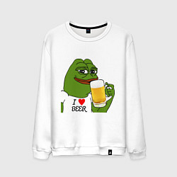 Свитшот хлопковый мужской Drink Pepe, цвет: белый