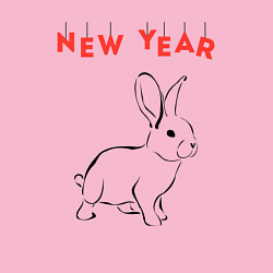 Свитшот хлопковый мужской New year rabbit, цвет: светло-розовый — фото 2