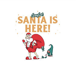 Свитшот хлопковый мужской Careful Santa is here, цвет: белый — фото 2